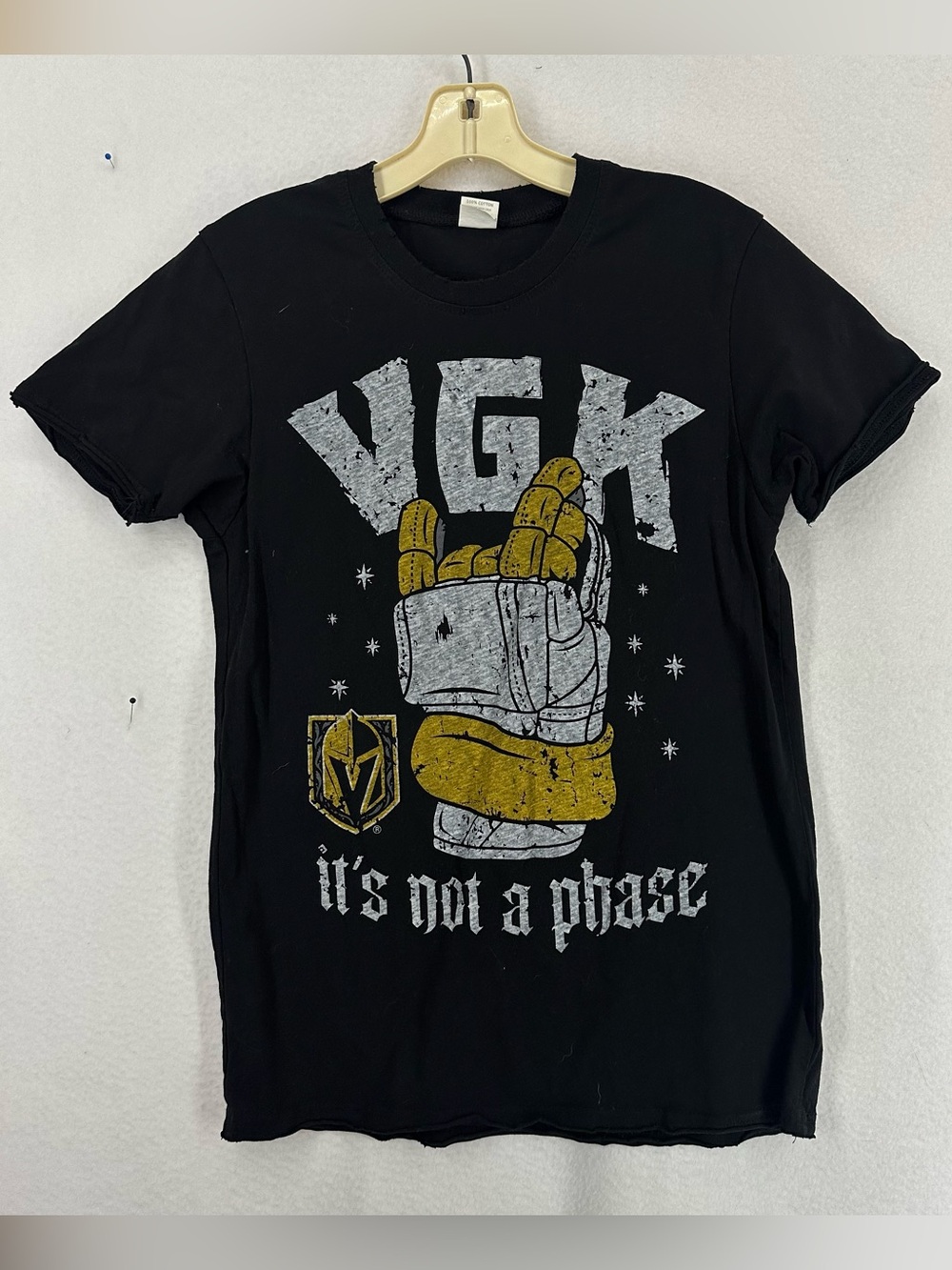 Vegas Golden Knights Men’s Small Black Emo Graphic T-Shirt NHL Hockey